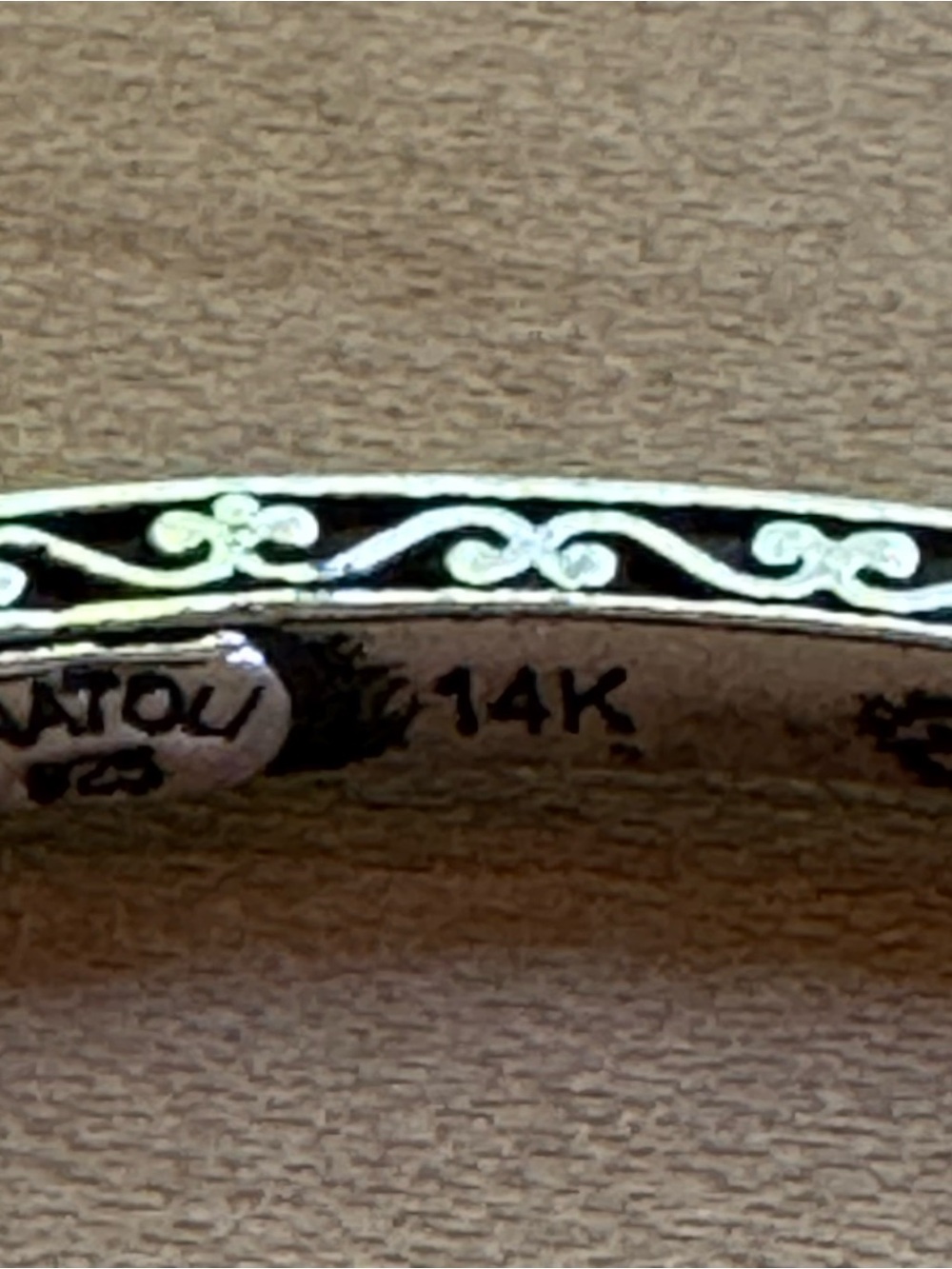 Anatoli Sterling Silver & 14k Gold Bangle Bracelet - Picture 3 of 4